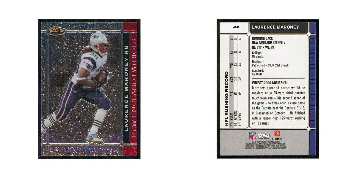 2007 Topps Finest Laurence Maroney Patriots #44