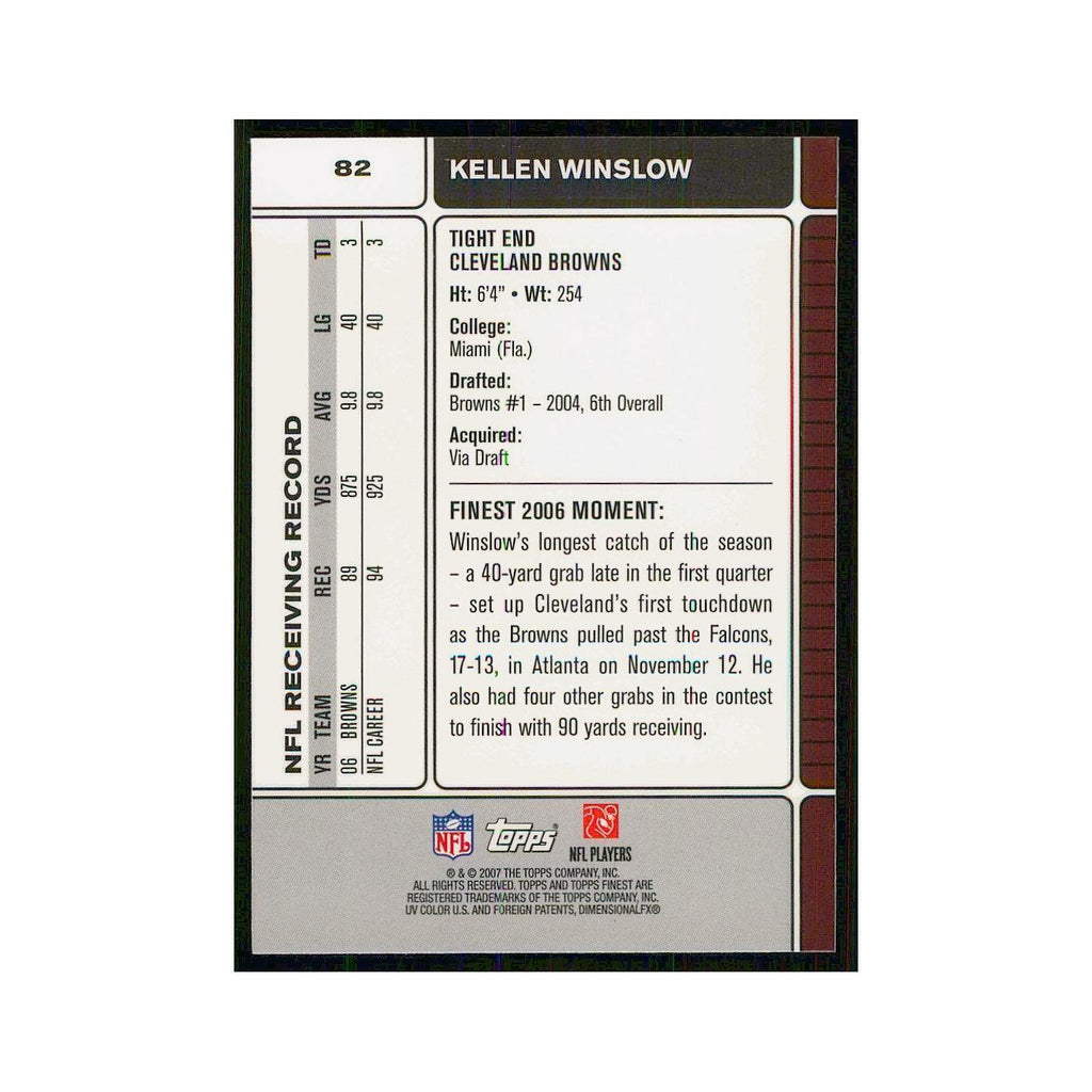2007 Topps Finest Kellen Winslow Browns #82