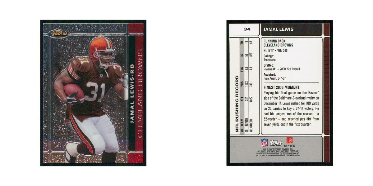2007 Topps Finest Jamal Lewis Browns #34