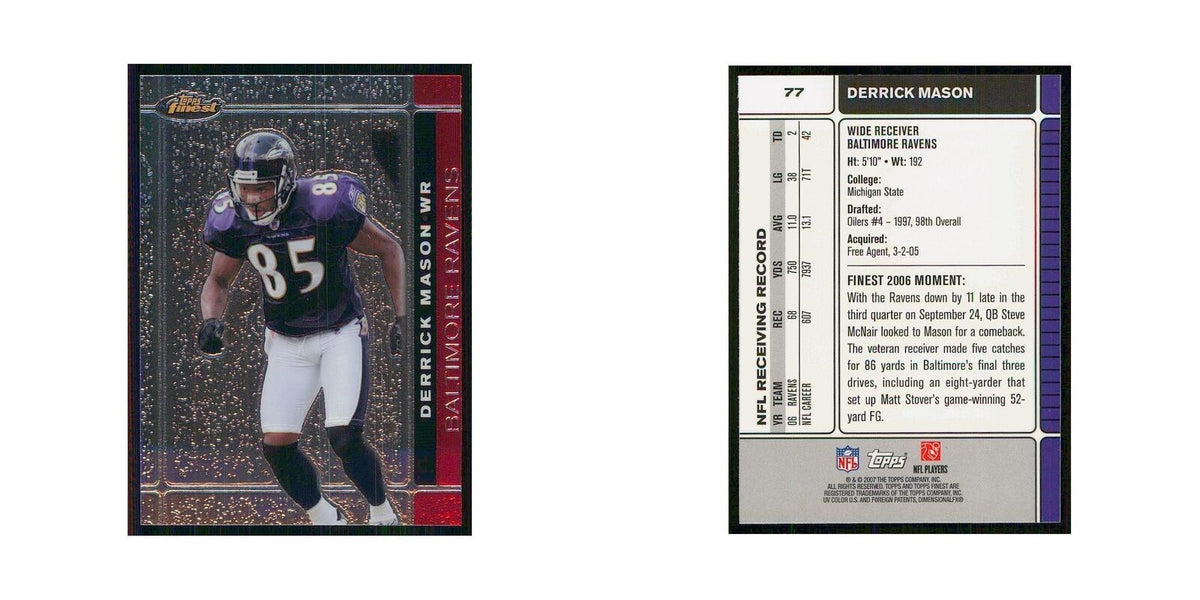 2007 Topps Finest Derrick Mason Ravens #77