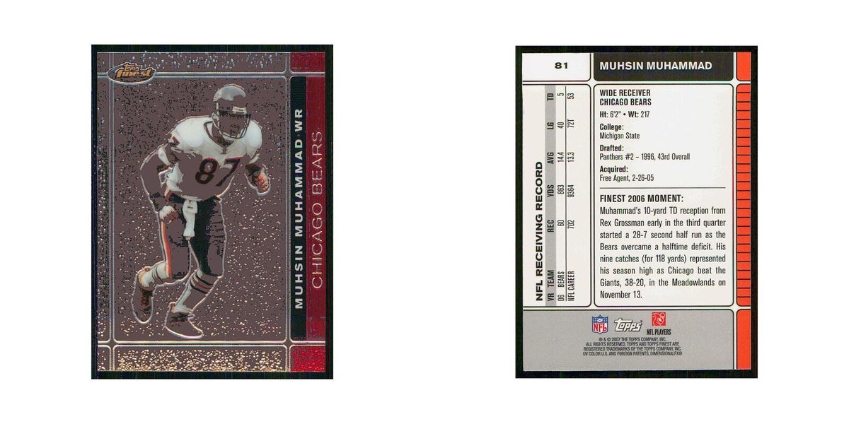 2007 Topps Finest Muhsin Muhammad Bears #81