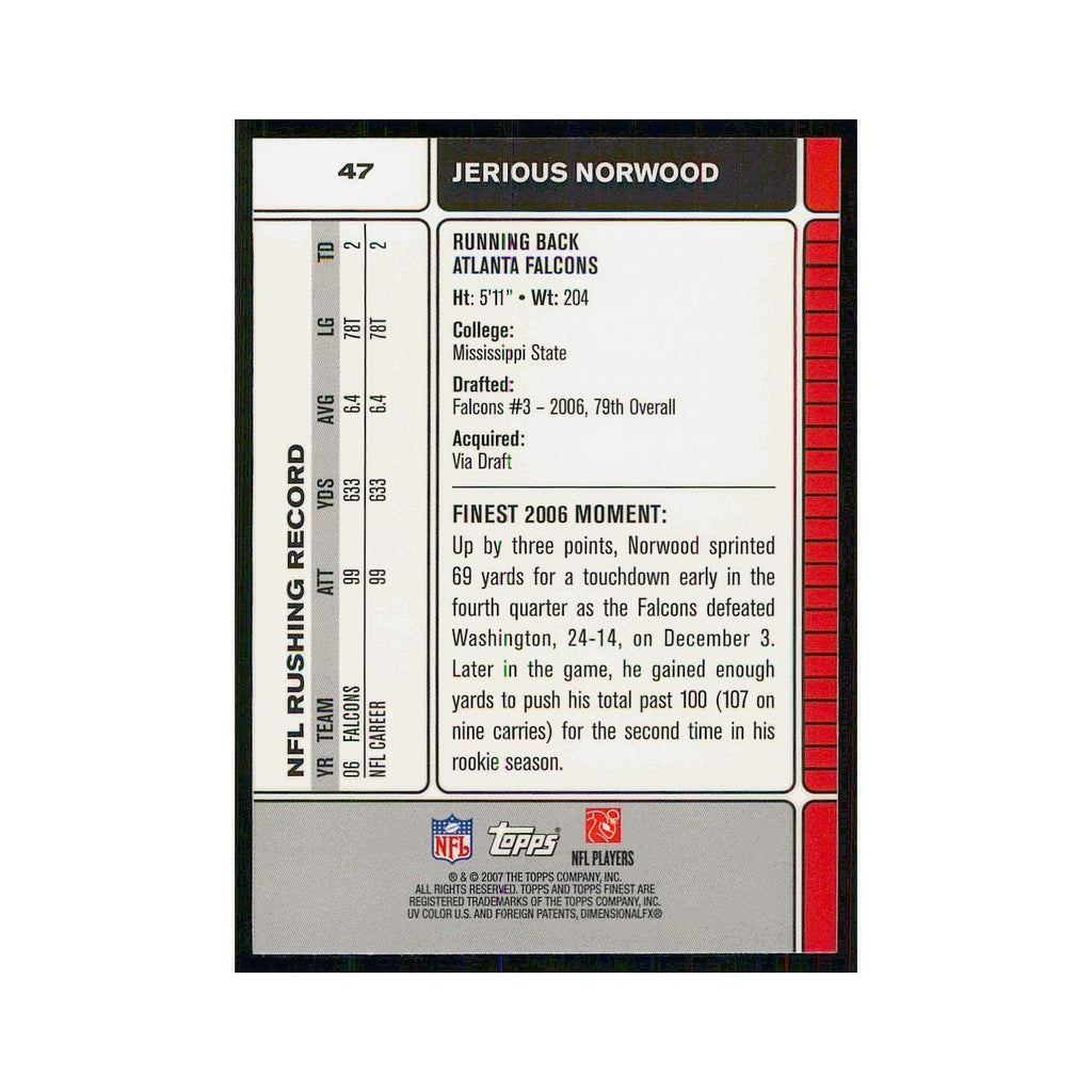 2007 Topps Finest Jerious Norwood Falcons #47