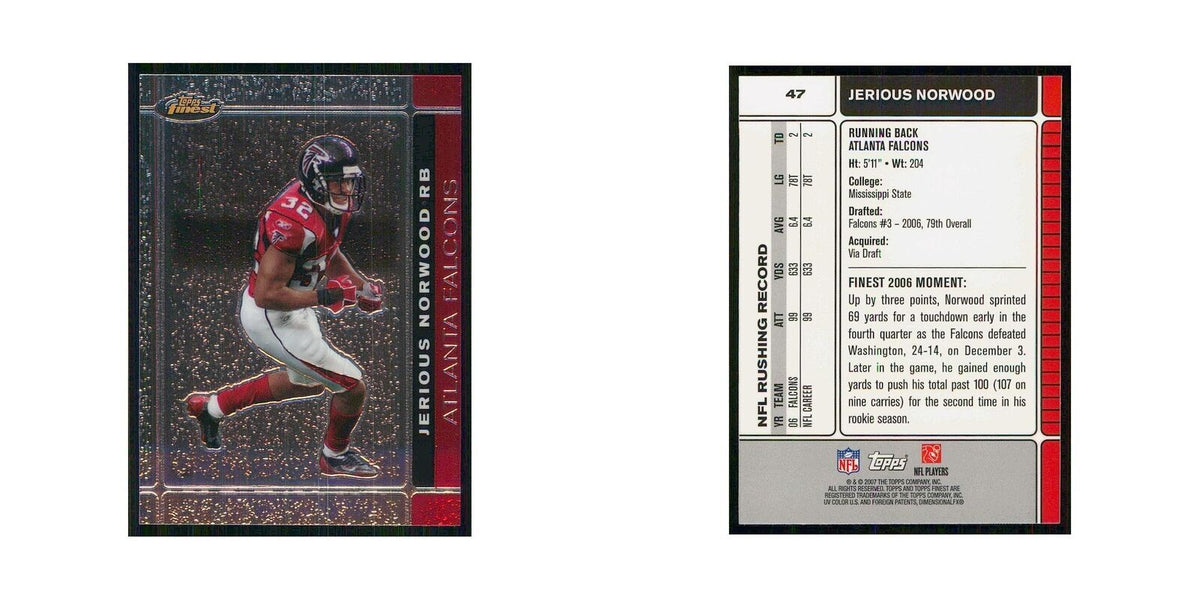 2007 Topps Finest Jerious Norwood Falcons #47