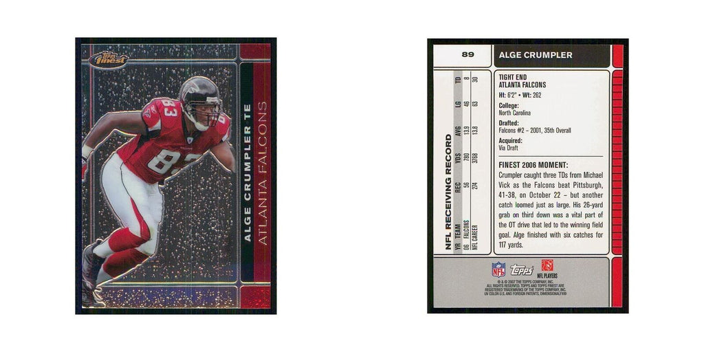2007 Topps Finest Alge Crumpler Falcons #89