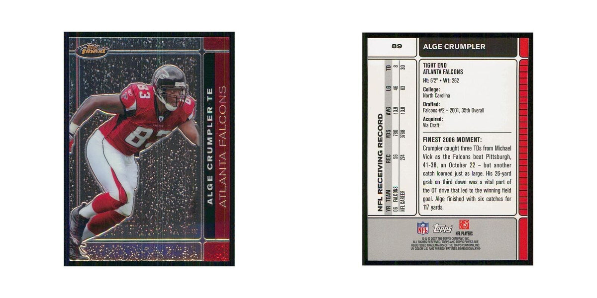 2007 Topps Finest Alge Crumpler Falcons #89