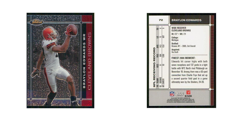 2007 Topps Finest Braylon Edwards Browns #72