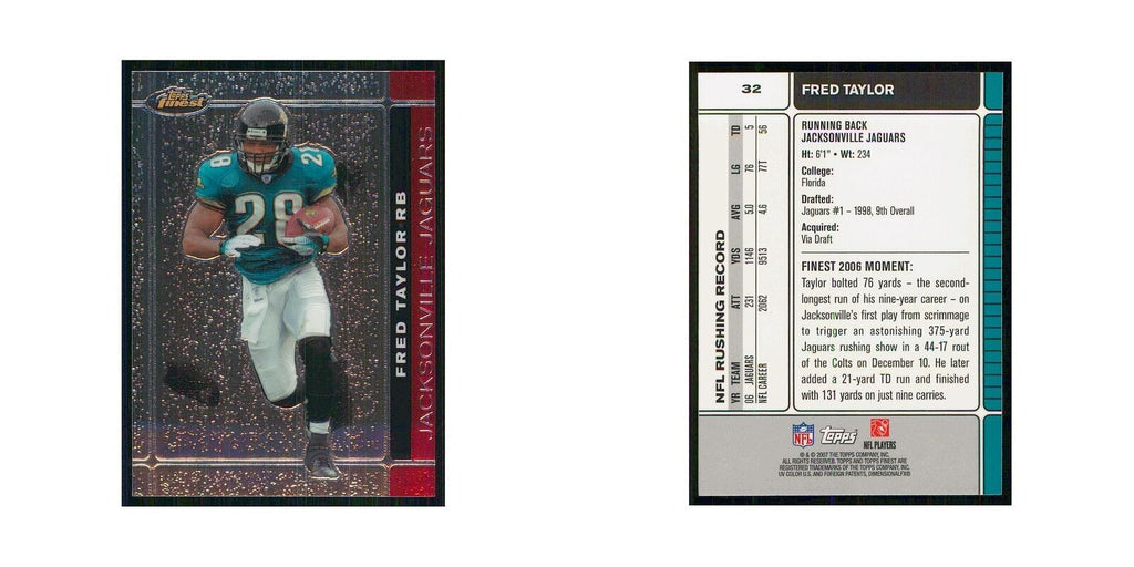 2007 Topps Finest Fred Taylor Jaguars #32