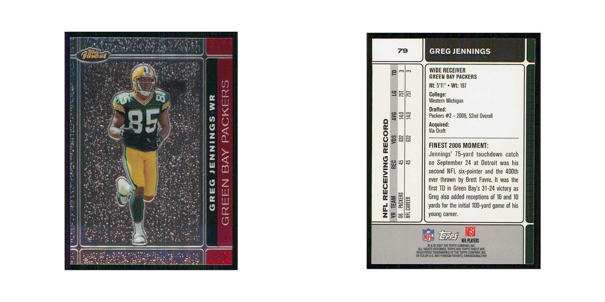 2007 Topps Finest Greg Jennings Packers #79