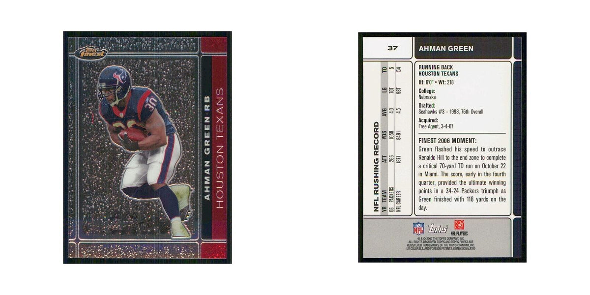 2007 Topps Finest Ahman Green Texans #37
