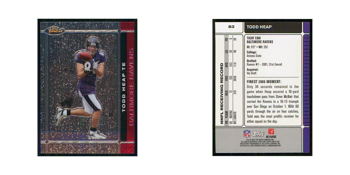 2007 Topps Finest Todd Heap Ravens #83