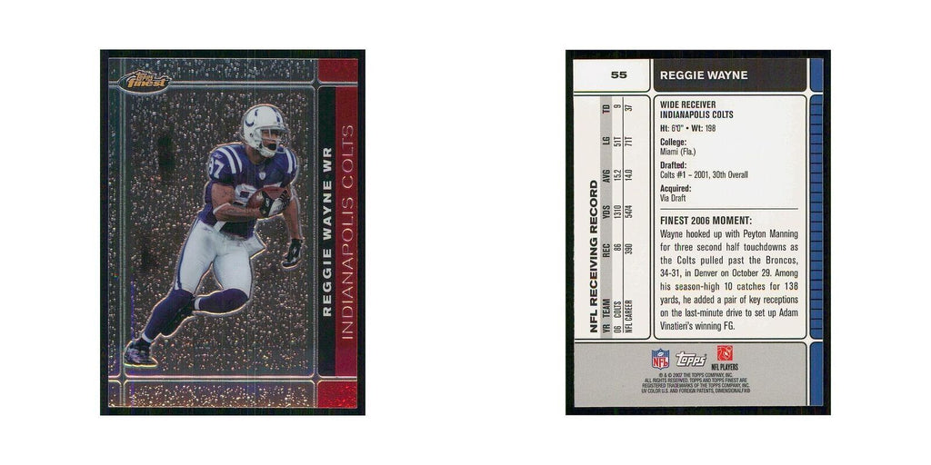 2007 Topps Finest Reggie Wayne Colts #55