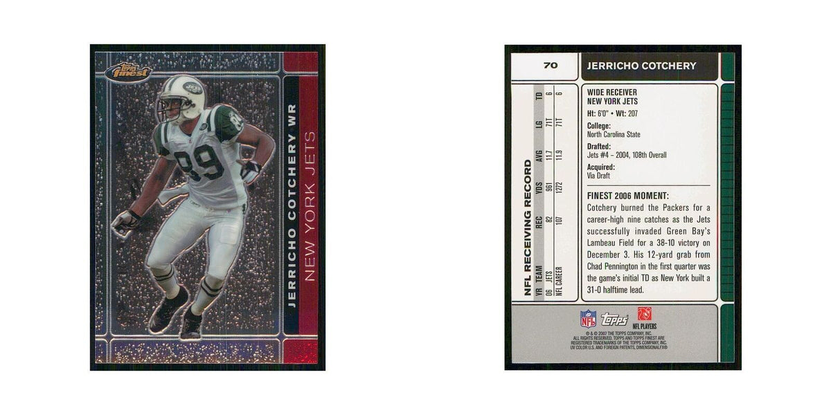 2007 Topps Finest Jerricho Cotchery Jets #70
