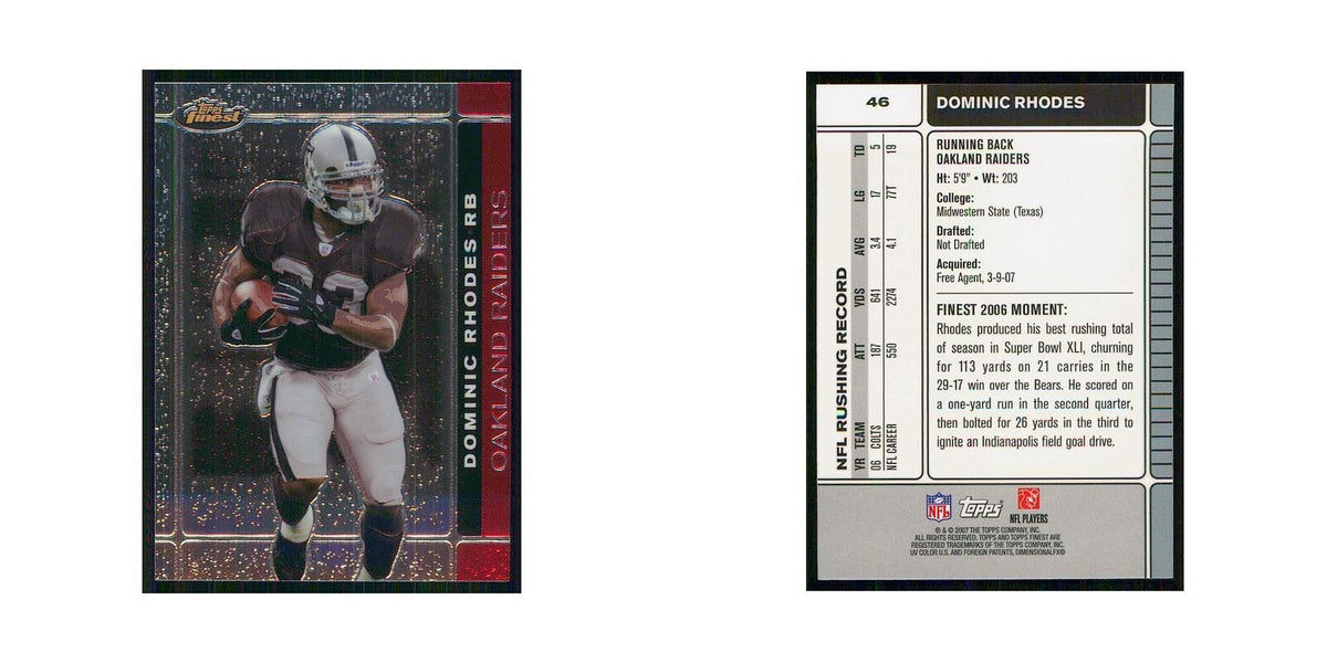 2007 Topps Finest Dominic Rhodes Raiders #46