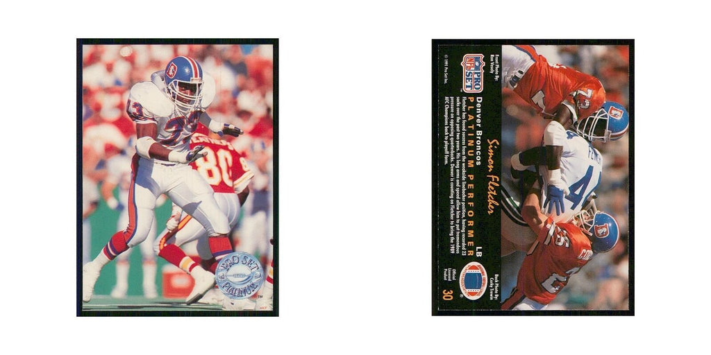 1991 Pro Set Platinum Simon Fletcher Broncos #30