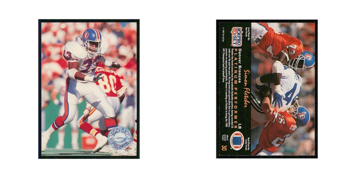 1991 Pro Set Platinum Simon Fletcher Broncos #30