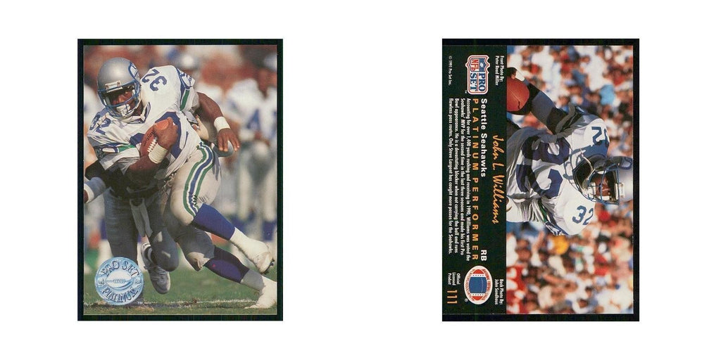 1991 Pro Set Platinum John L. Williams Seahawks #111