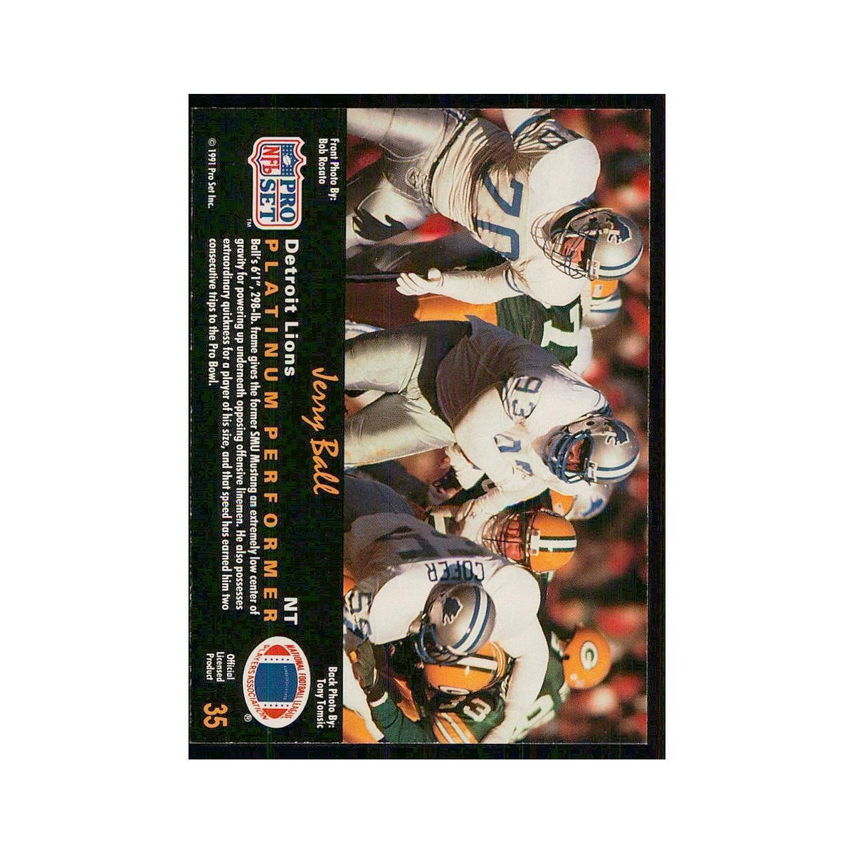 1991 Pro Set Platinum Jerry Ball Lions #35