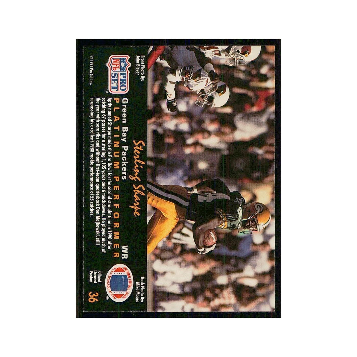 1991 Pro Set Platinum Sterling Sharpe Packers #36