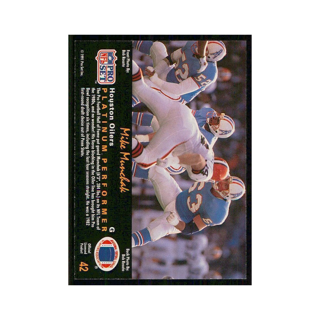 1991 Pro Set Platinum Mike Munchack Houston Oilers #42