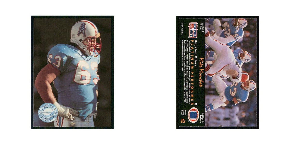 1991 Pro Set Platinum Mike Munchack Houston Oilers #42