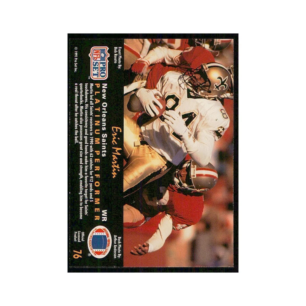 1991 Pro Set Platinum Eric Martin Saints #76