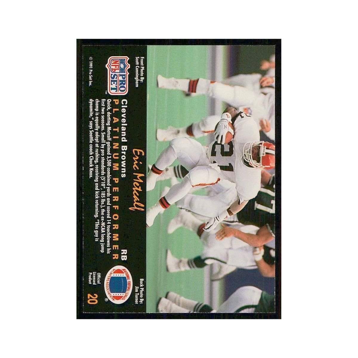1991 Pro Set Platinum Eric Metcalf Browns #20