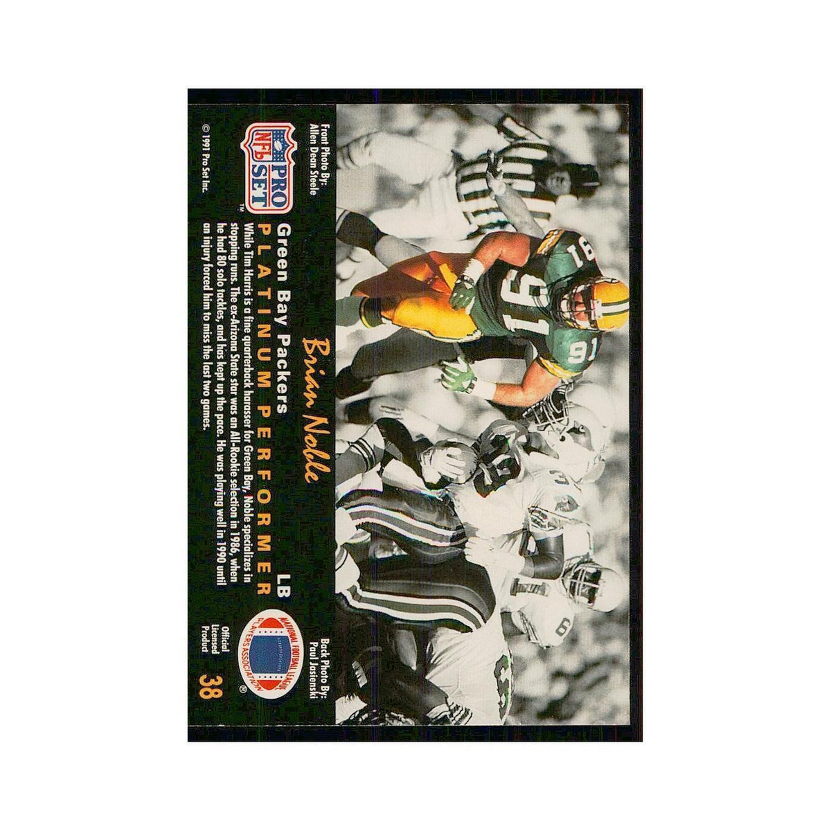 1991 Pro Set Platinum Brian Noble Packers #38