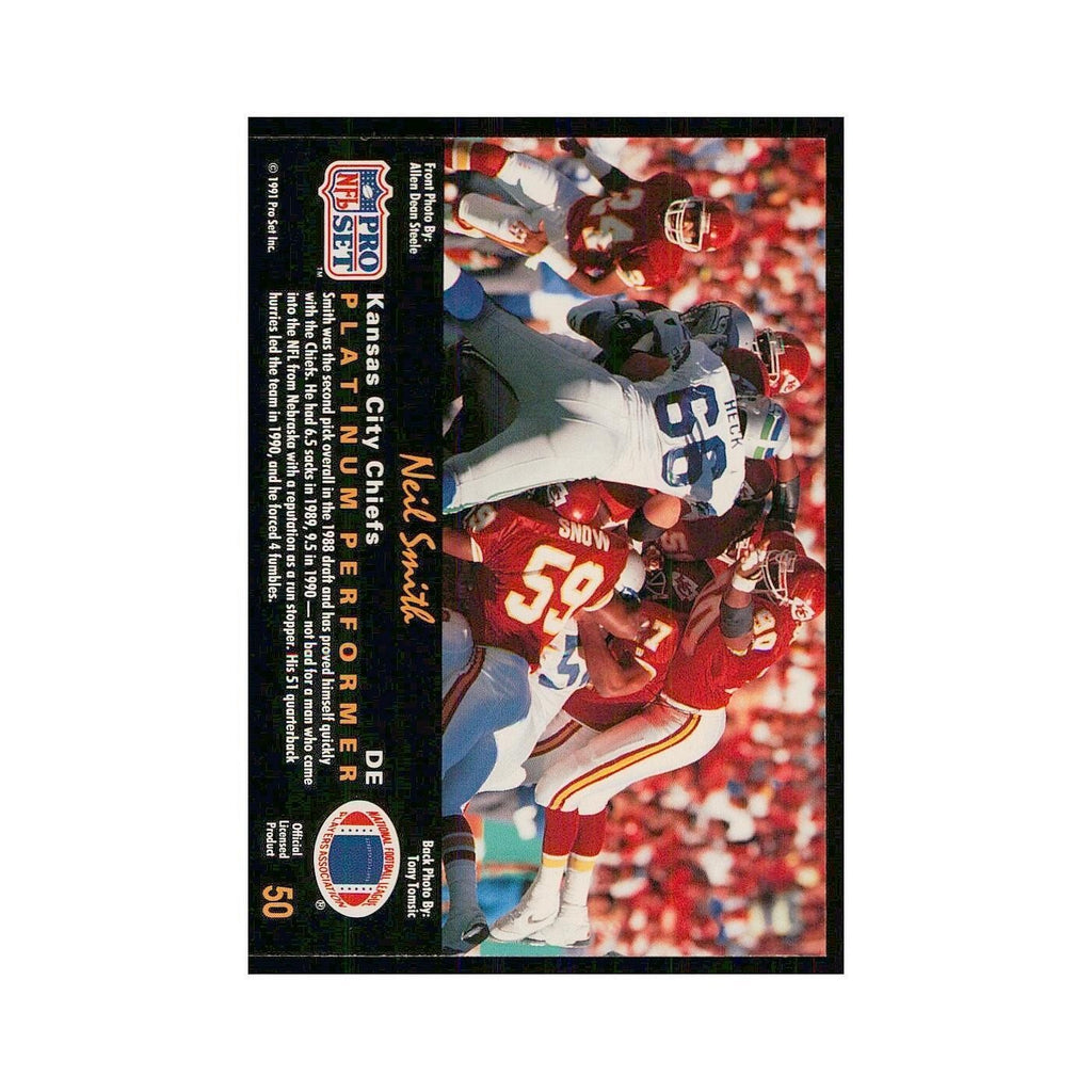 1991 Pro Set Platinum Neil Smith Chiefs #50