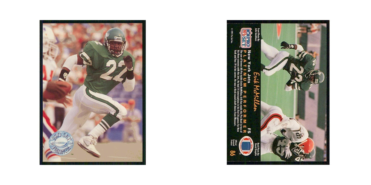 1991 Pro Set Platinum Erik McMillian Jets #86