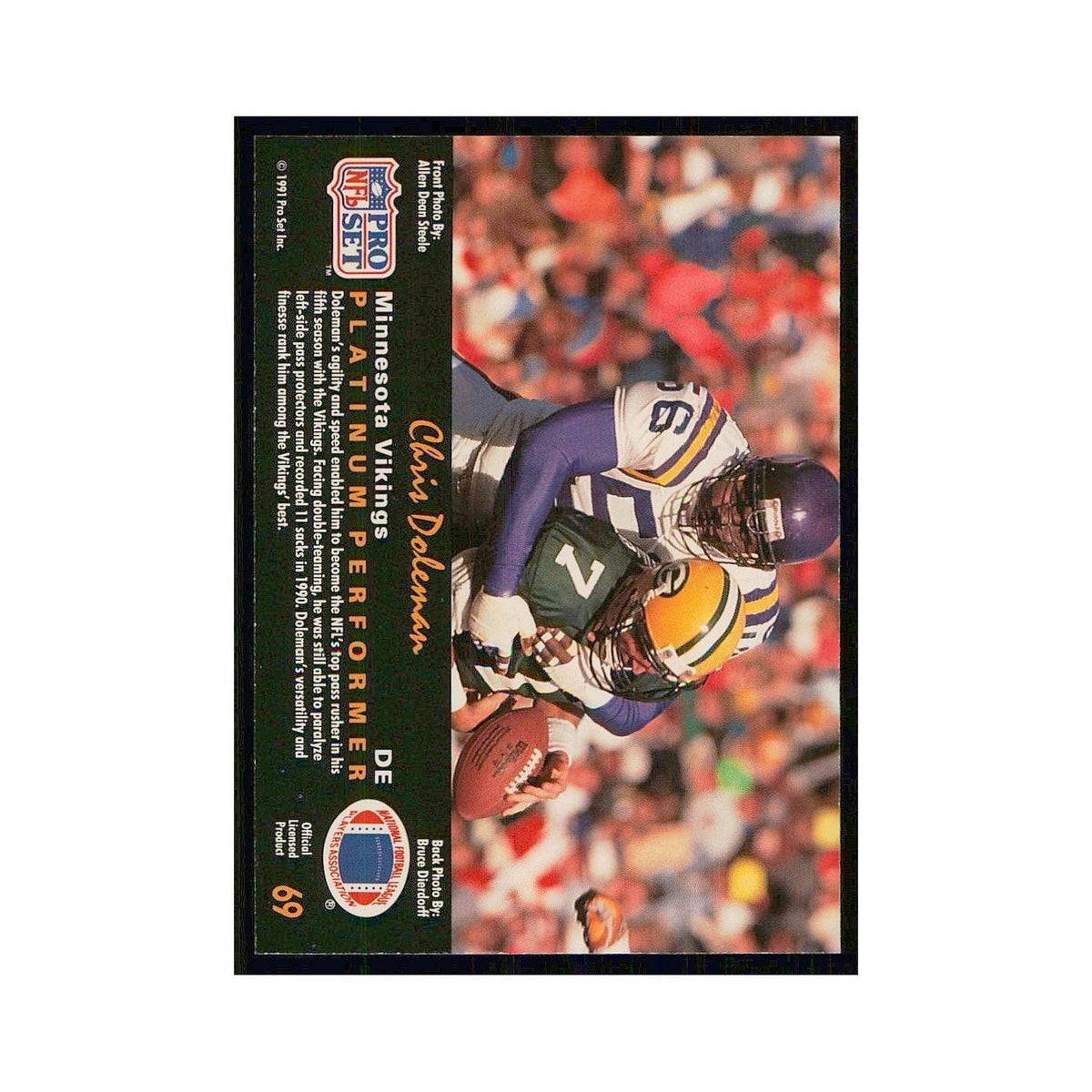 1991 Pro Set Platinum Chris Doleman Vikings #69