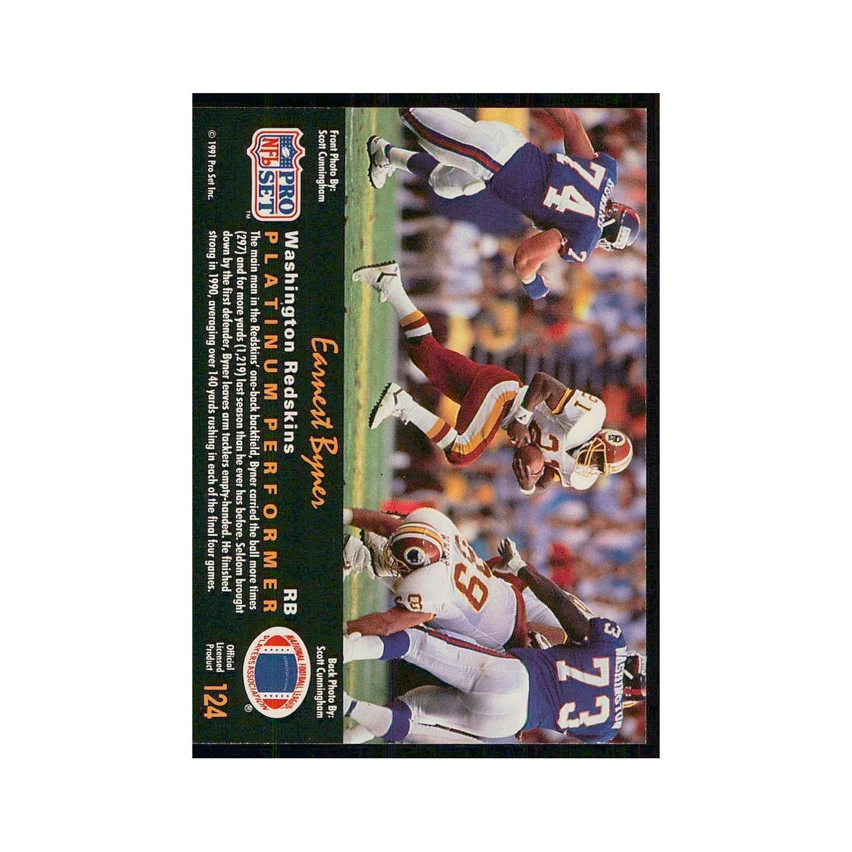 1991 Pro Set Platinum Earnest Byner Redskins #124