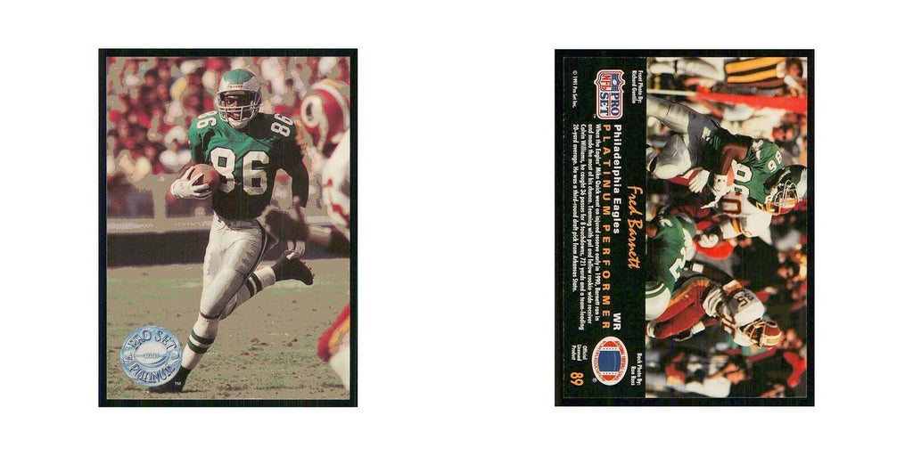 1991 Pro Set Platinum Fred Barnett Eagles #89