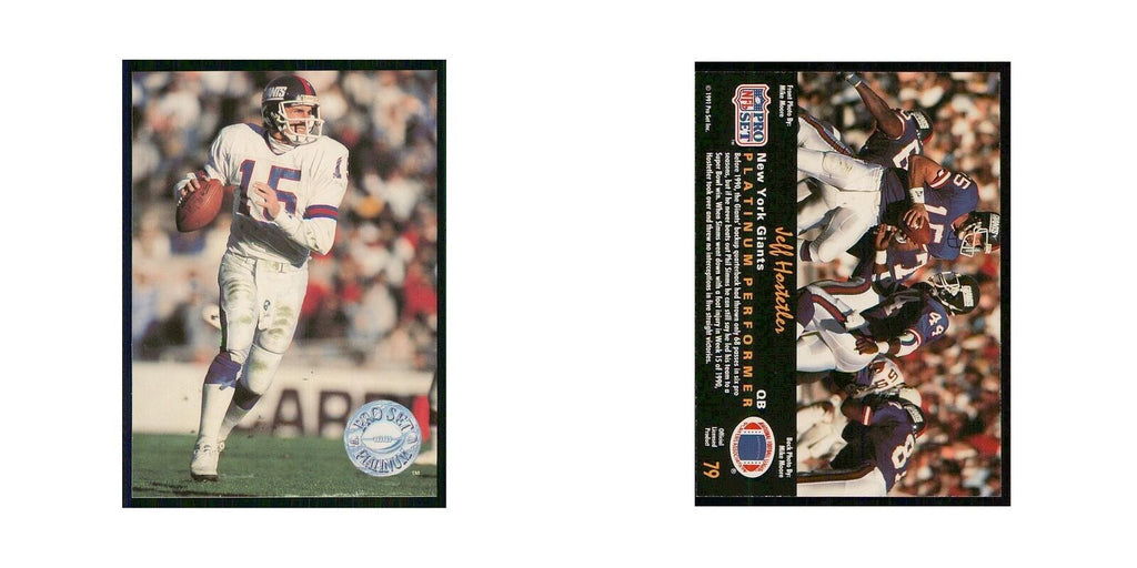 1991 Pro Set Platinum Jeff Hostetler Giants #79
