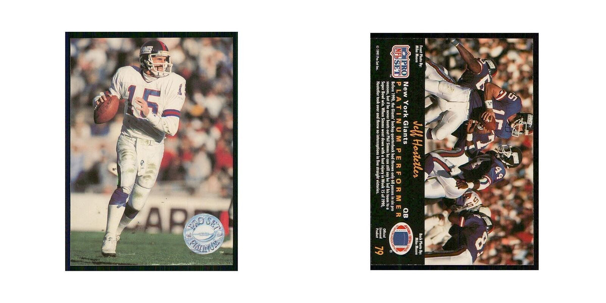 1991 Pro Set Platinum Jeff Hostetler Giants #79
