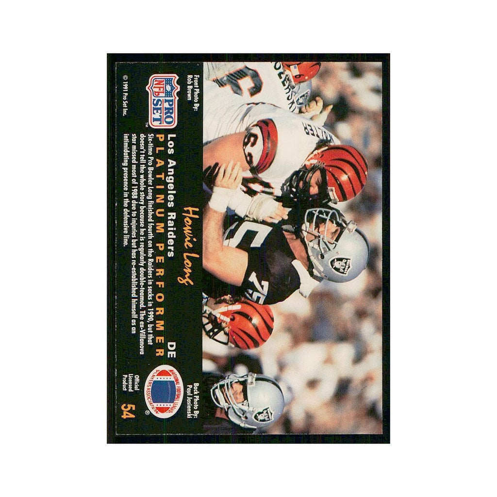 1991 Pro Set Platinum Howie Long Los Angeles Raiders #54