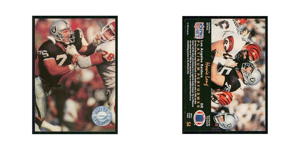 1991 Pro Set Platinum Howie Long Los Angeles Raiders #54