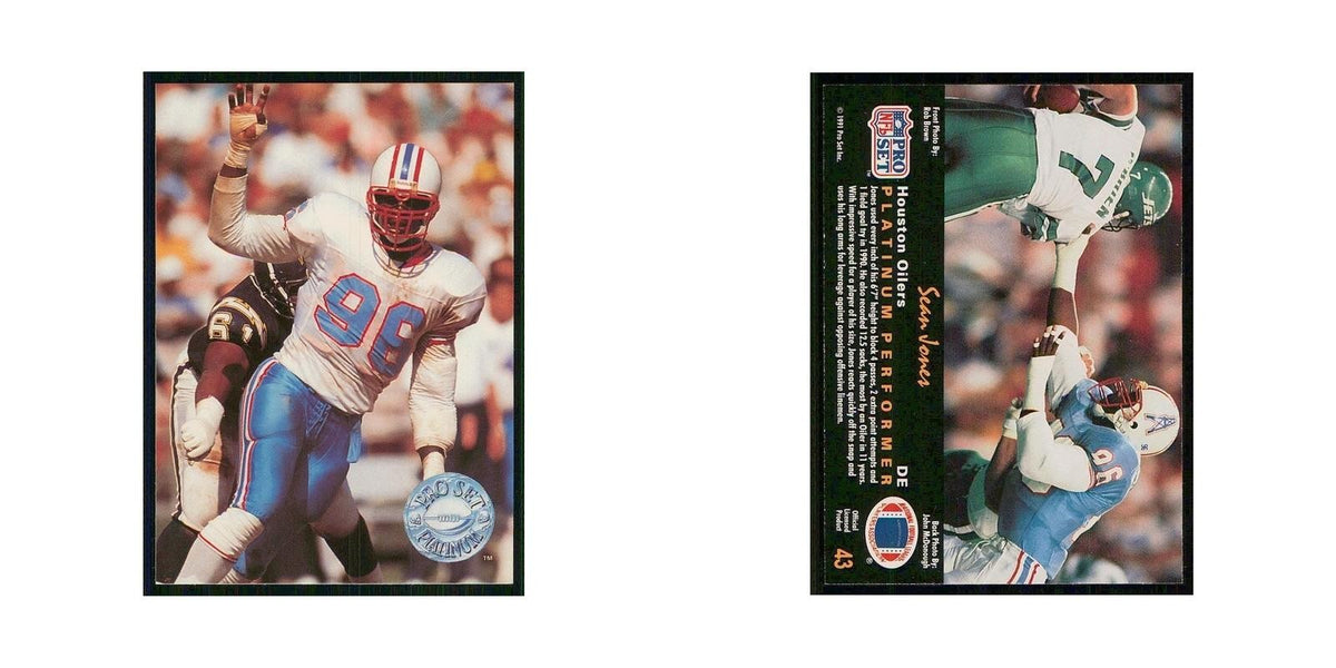 1991 Pro Set Platinum Sean Jones Houston Oilers #43