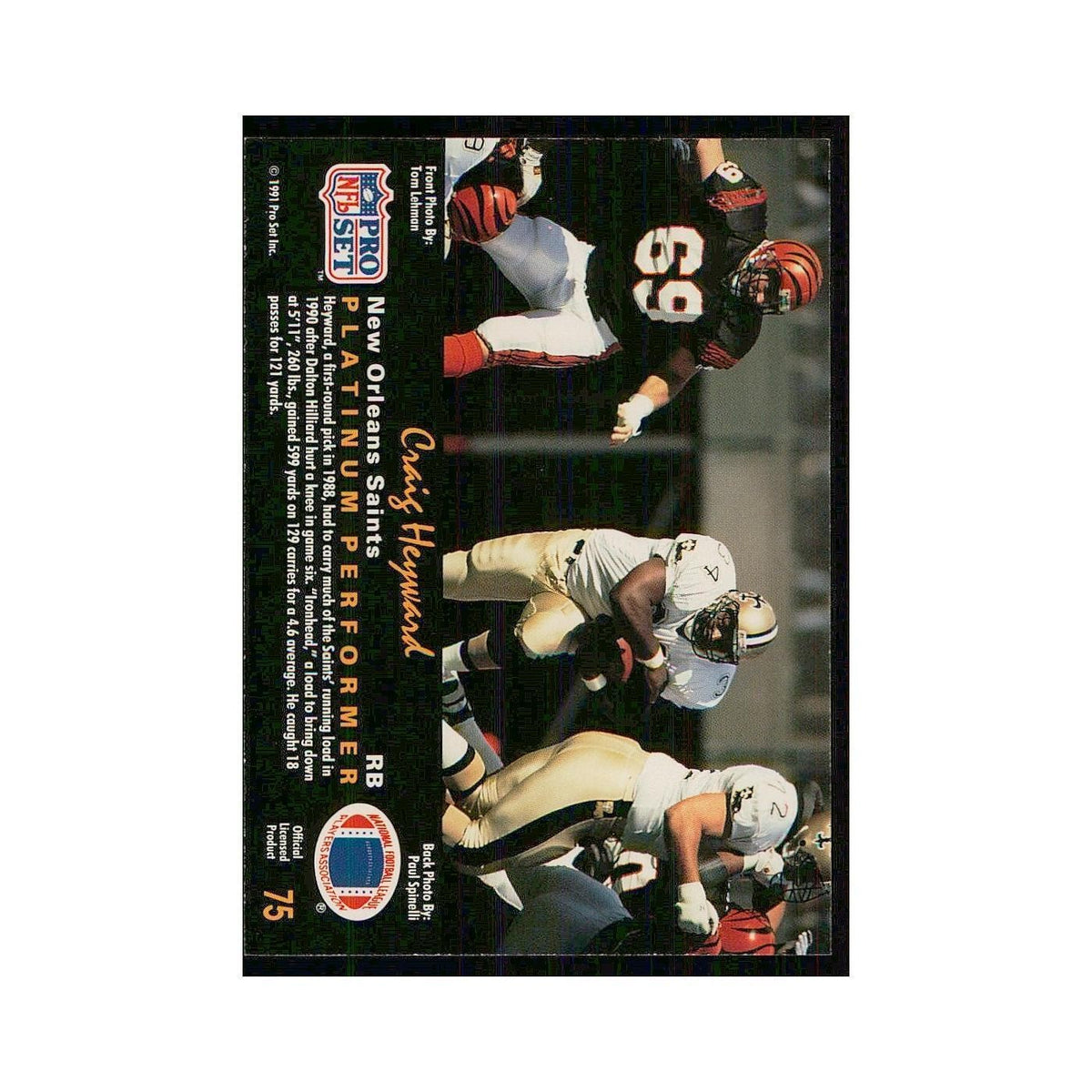1991 Pro Set Platinum Craig Heyward Saints #75