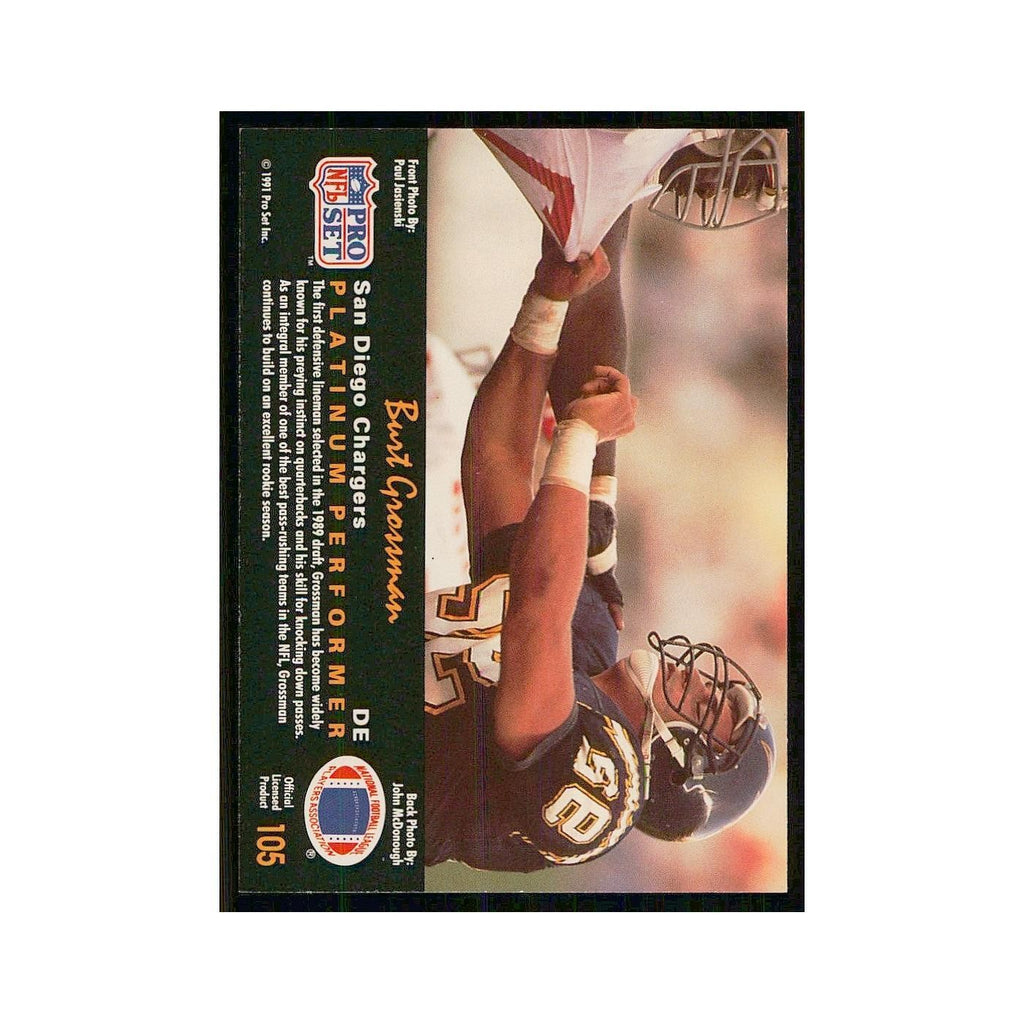 1991 Pro Set Platinum Burt Grossman San Diego Chargers #105