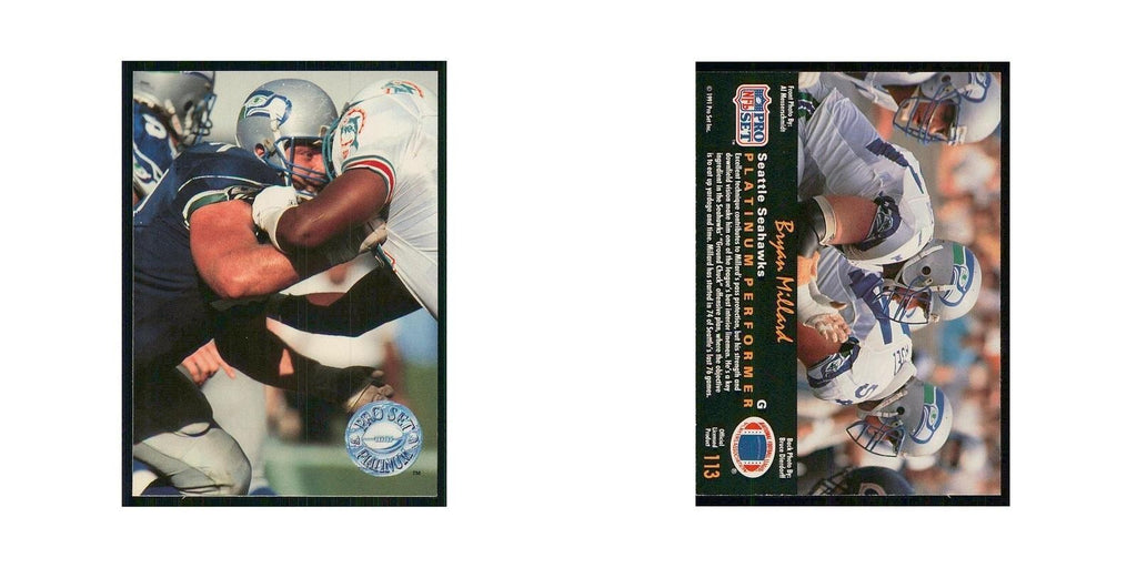 1991 Pro Set Platinum Bryan Millard Seahawks #113