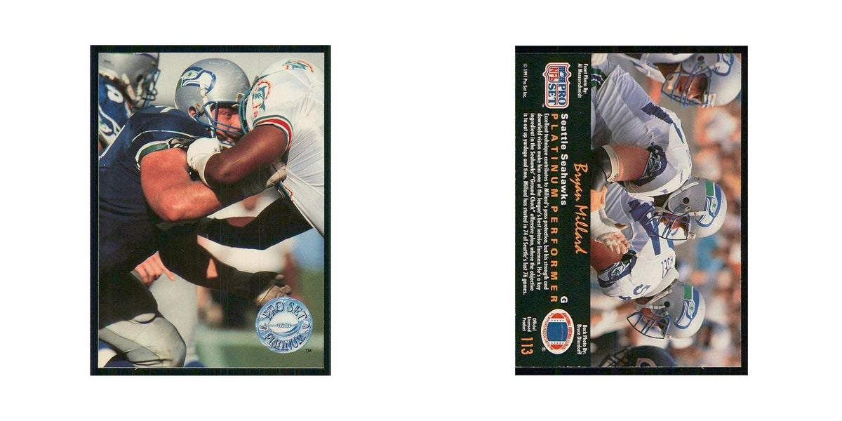 1991 Pro Set Platinum Bryan Millard Seahawks #113