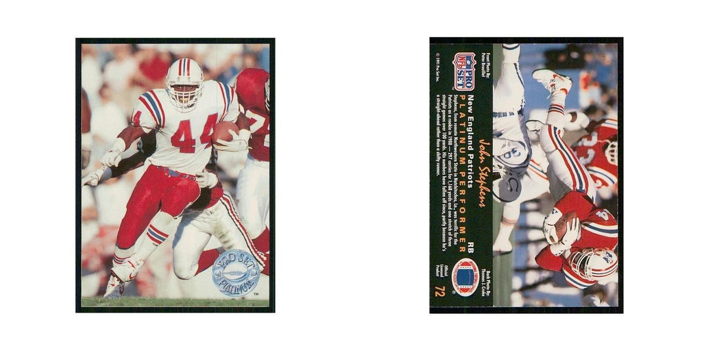 1991 Pro Set Platinum John Stephens Patriots #72