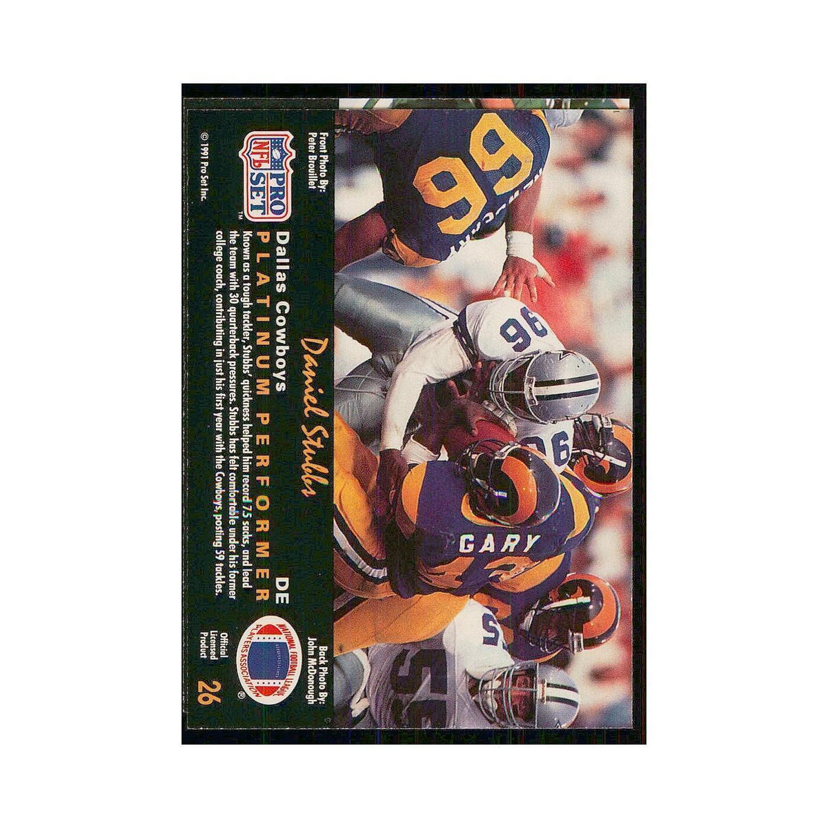 1991 Pro Set Platinum Daniel Stubbs Browns #26