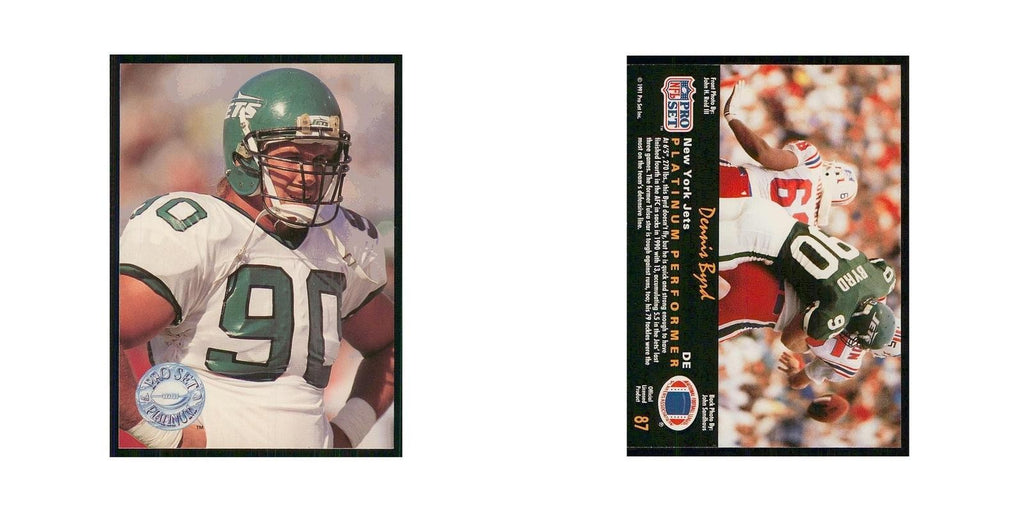1991 Pro Set Platinum Dennis Byrd Jets #87