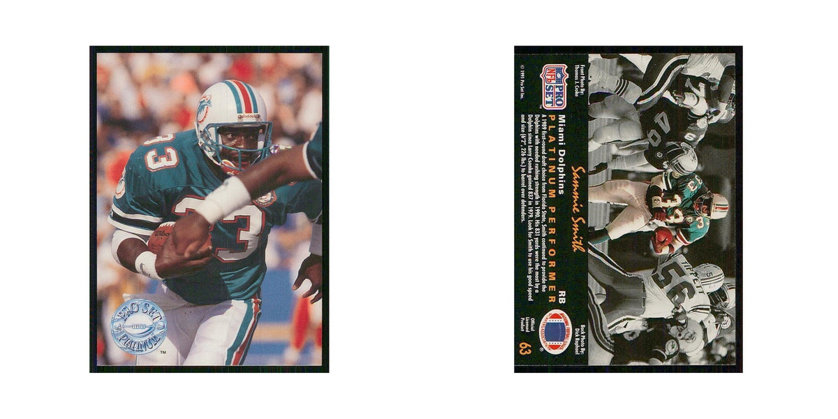 1991 Pro Set Platinum Sammie Smith Dolphins #63
