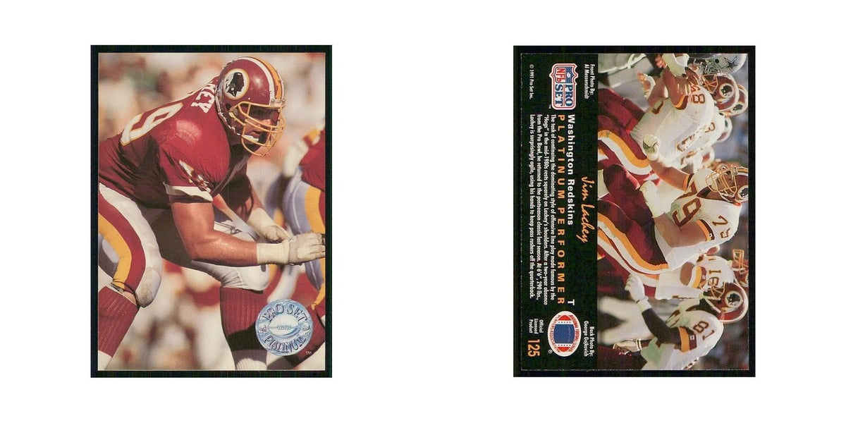 1991 Pro Set Platinum Jim Lachey Redskins #125