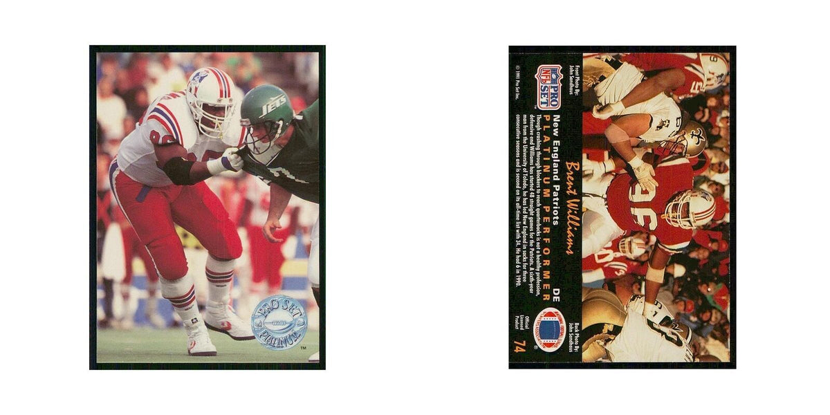 1991 Pro Set Platinum Brent Williams Patriots #74