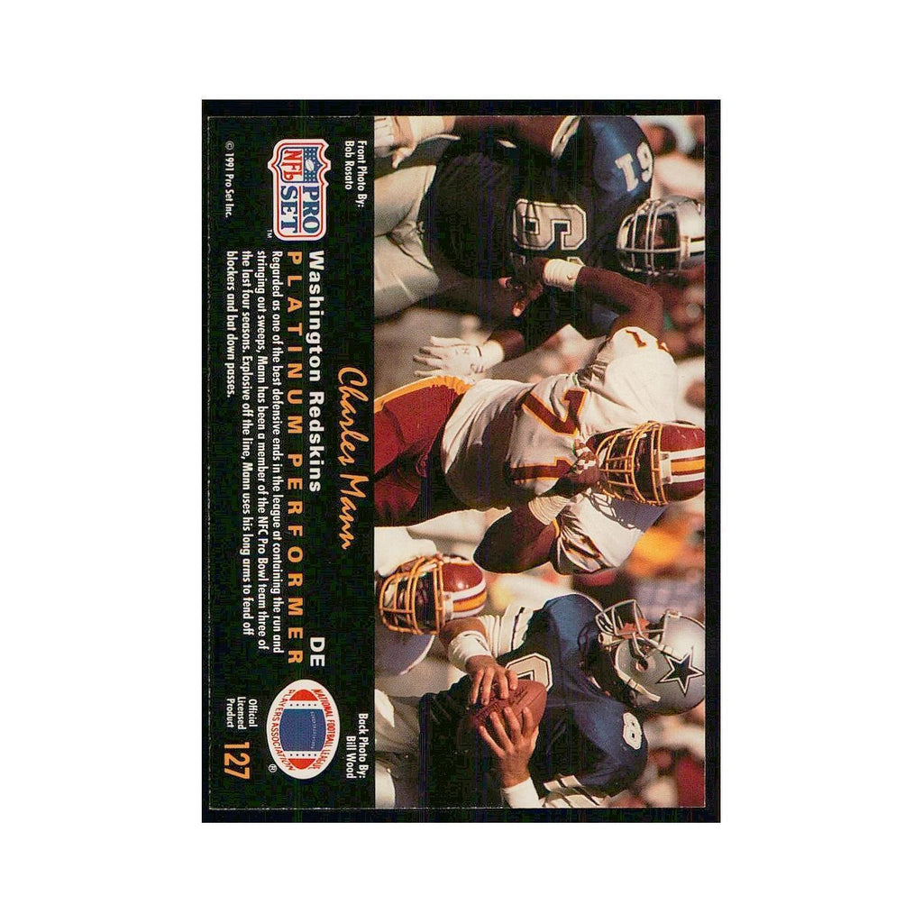 1991 Pro Set Platinum Charles Mann Redskins #127