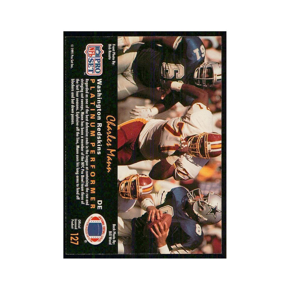 1991 Pro Set Platinum Charles Mann Redskins #127