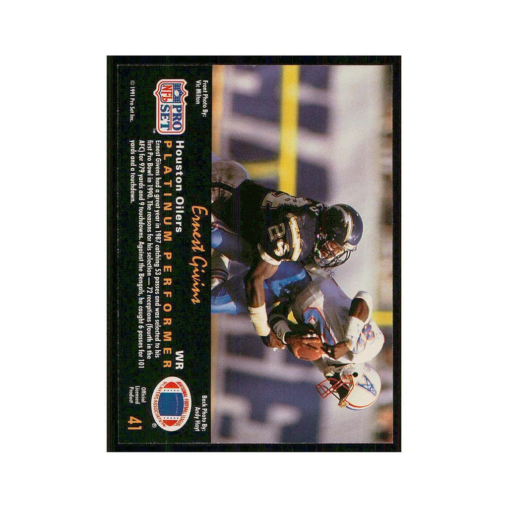 1991 Pro Set Platinum Ernest Givins Houston Oilers #41